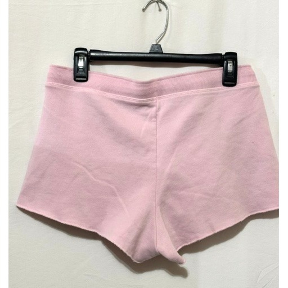 Hollister Women's Y2K Size Medium Pink Fleece Fold Over Waist Drawstring Shorts - Picture 5 of 7